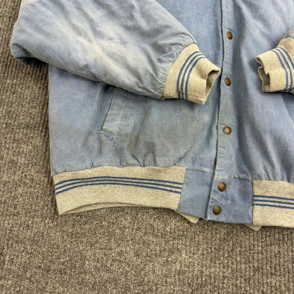 Vintage Pepsi King‎ Louie Jacket Mens XL Blue Cotton Bomber Snap Front USA Style